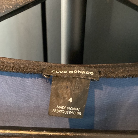 Club Monaco blue and black fit and flare dress size 4 - Picture 2 of 5